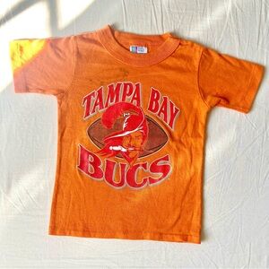 Vintage Buccaneer Shirt Orange Pirate Toddler Stain Size 2T Med